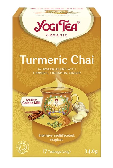 HERBATKA ZŁOTY CHAI Z KURKUMĄ (TURMERIC CHAI) BIO (17 x 2 g) 34 g - YOGI TEA