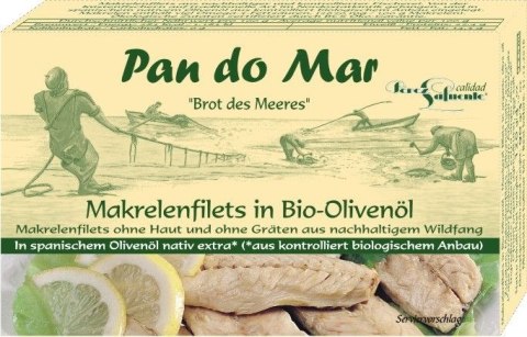 MAKRELA FILETY W BIO OLIWIE Z OLIWEK EXTRA VIRGIN 120 g - PAN DO MAR