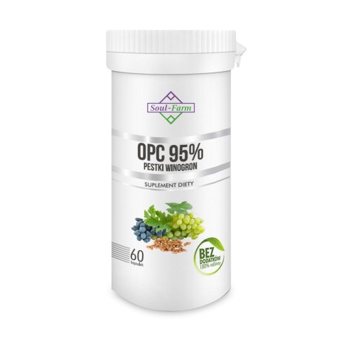 PESTKI WINOGRON EKSTRAKT 95 % OPC (450 mg) 60 KAPSUŁEK - SOUL FARM