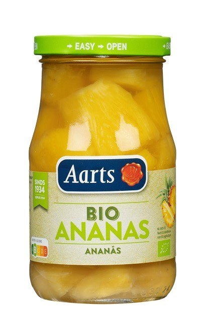 ANANAS KAWAŁKI W LEKKIM SYROPIE BIO 350 g (190 g) (SŁOIK) - AARTS