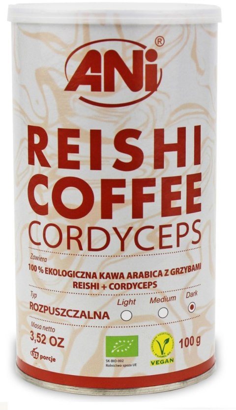 KAWA ROZPUSZCZALNA "REISHI + CORDYCEPS" BIO 100 g - ANI