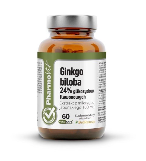 MIŁORZĄB JAPOŃSKI - GINKGO BILOBA (100 mg) BEZGLUTENOWY 60 KAPSUŁEK - PHARMOVIT (CLEAN LABEL)