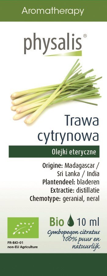 OLEJEK ETERYCZNY TRAWA CYTRYNOWA BIO 10 ml - PHYSALIS