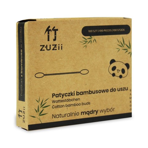 PATYCZKI HIGIENICZNE BAMBUSOWE Z BAWEŁNĄ 100 szt. - ZUZII