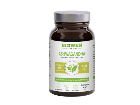 ASHWAGANDHA EKSTRAKT BEZGLUTENOWY (400 mg) 120 KAPSUŁEK - HEMPKING (BIOWEN)