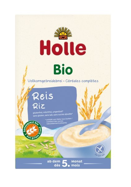 KASZKA RYŻOWA BEZ DODATKU CUKRÓW BEZGLUTENOWA OD 5 MIESIĄCA BIO 250 g - HOLLE