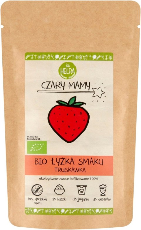 ŁYŻKA SMAKU TRUSKAWKA (LIOFILIZOWANA SPROSZKOWANA TRUSKAWKA) BIO 40 g - HELPA