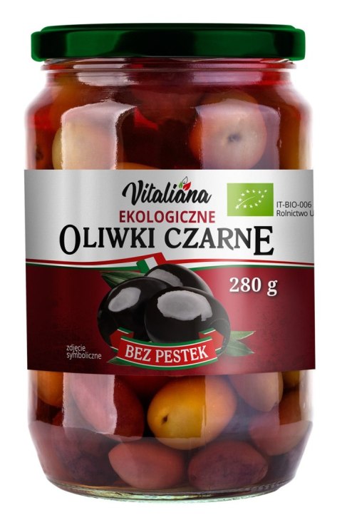 OLIWKI CZARNE BEZ PESTEK W ZALEWIE BIO 280 g (150 g) - VITALIANA