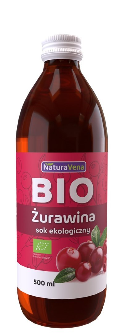 SOK Z ŻURAWINY 100 % BIO 500 ml - NATURAVENA