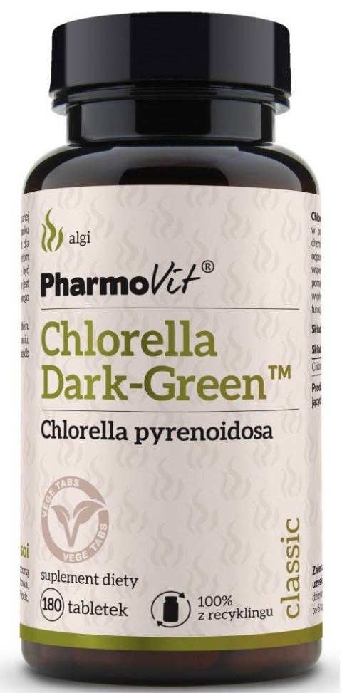 CHLORELLA DARK GREEN (1500 mg) BEZGLUTENOWA 180 TABLETEK - PHARMOVIT (CLASSIC)