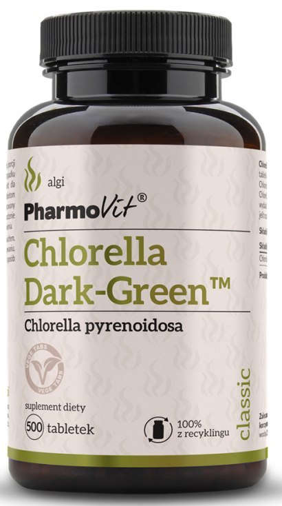 CHLORELLA DARK GREEN (1500 mg) BEZGLUTENOWA 500 TABLETEK - PHARMOVIT (CLASSIC)