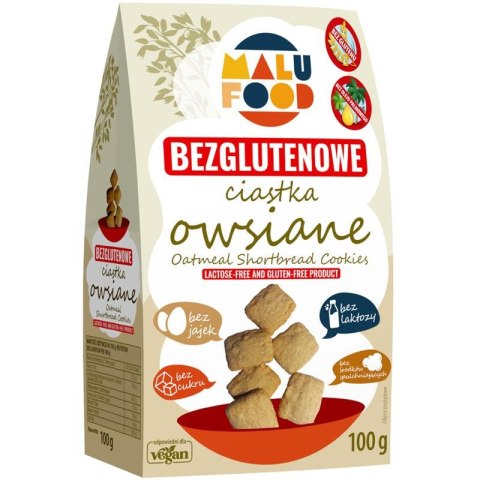 CIASTKA OWSIANE BEZ CUKRU BEZGLUTENOWE 100 g - MALU FOOD