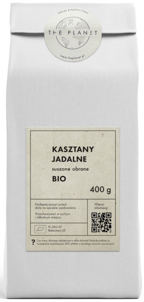 KASZTANY JADALNE SUSZONE BEZGLUTENOWE BIO 400 g - THE PLANET