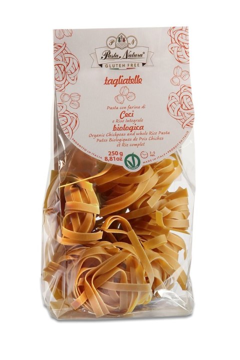 MAKARON (Z CIECIERZYCY I BRĄZOWEGO RYŻU) TAGLIATELLE BEZGLUTENOWY BIO 250 g - PASTA NATURA