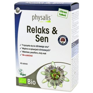 TABLETKI NA RELAKS I SEN BIO 45 szt. - PHYSALIS