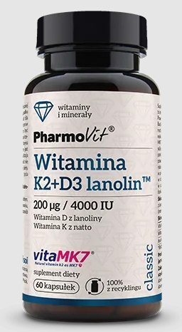 WITAMINA K2 + D3 BEZGLUTENOWA 60 KAPSUŁEK - PHARMOVIT (CLASSIC)